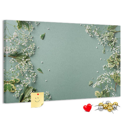 Cork memo board Delicate flowers