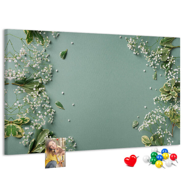 Cork memo board Delicate flowers