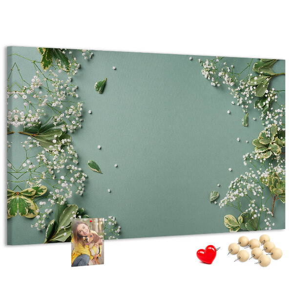 Cork memo board Delicate flowers