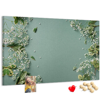 Cork memo board Delicate flowers