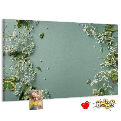 Cork memo board Delicate flowers