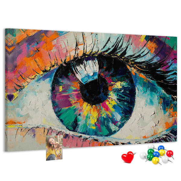 Cork memo board Human eye pupil