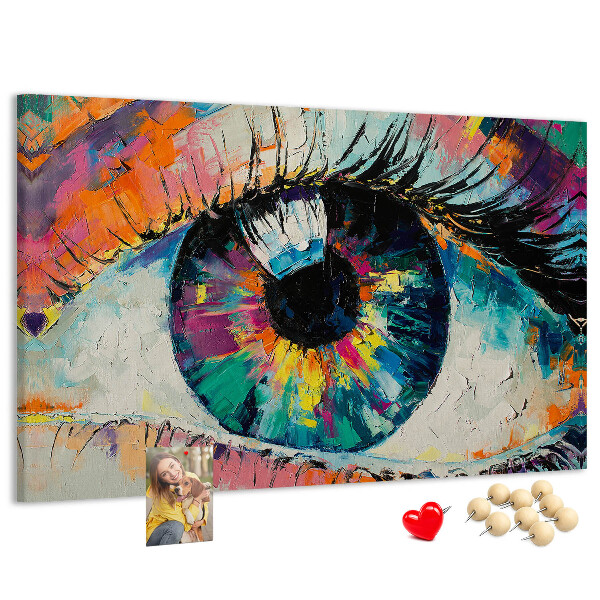 Cork memo board Human eye pupil