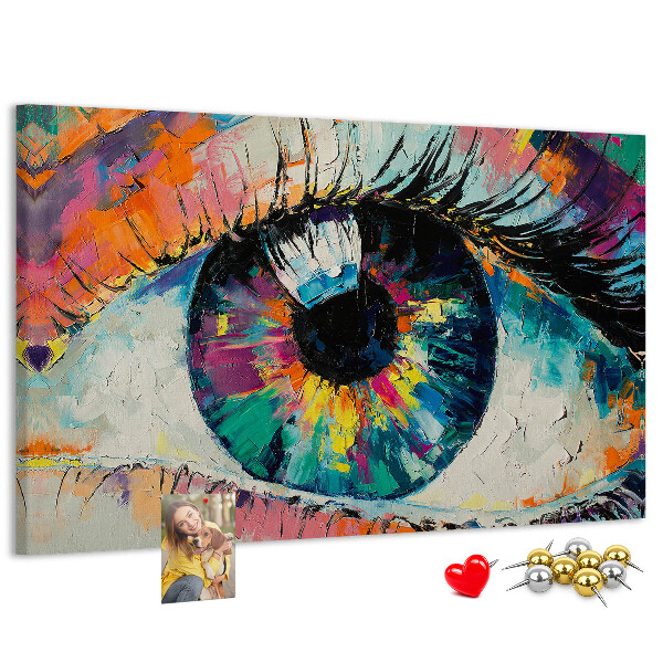 Cork memo board Human eye pupil