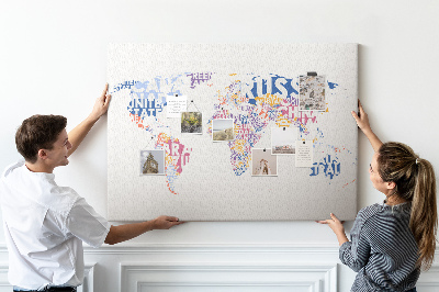 Cork board World map countries