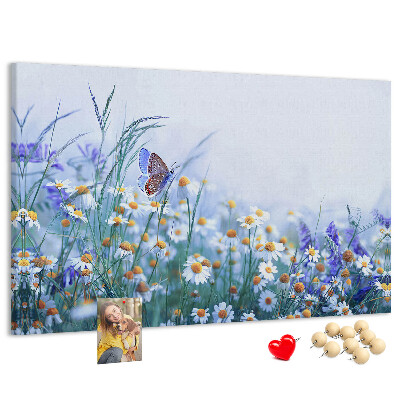 Cork display board Butterfly in the meadow