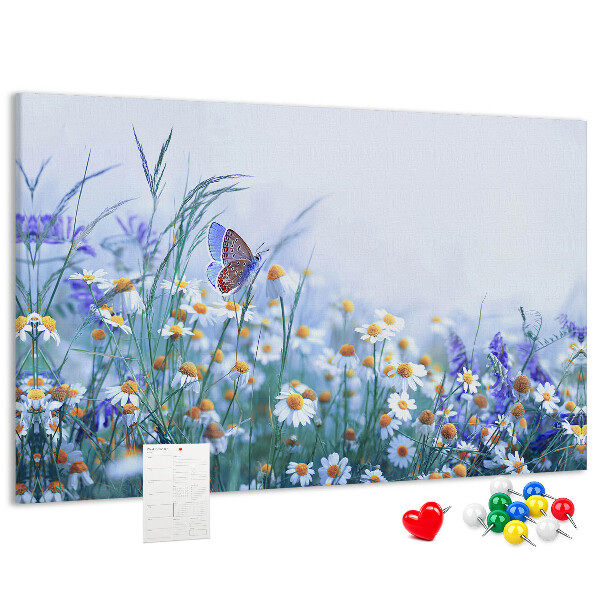 Cork display board Butterfly in the meadow