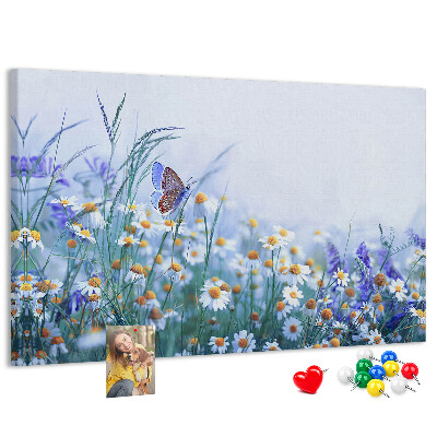 Cork display board Butterfly in the meadow