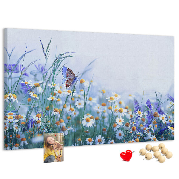 Cork display board Butterfly in the meadow