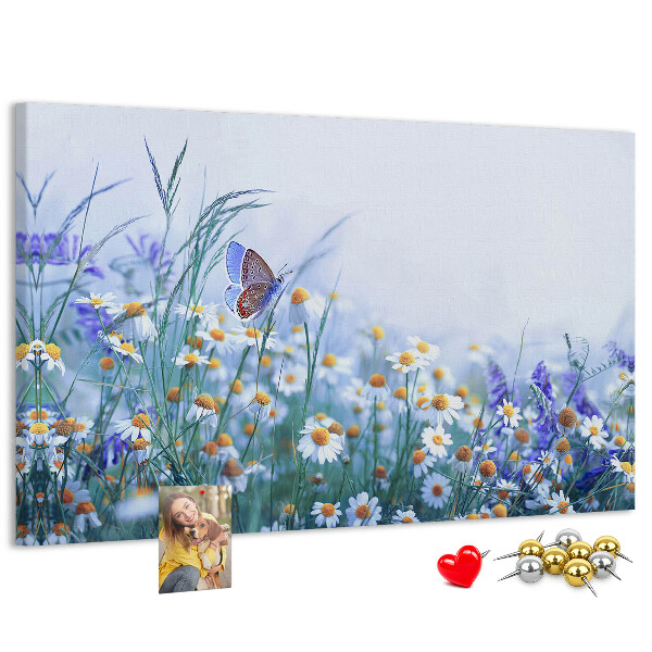 Cork display board Butterfly in the meadow