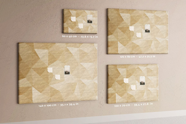 Cork memo board Triangles abstraction