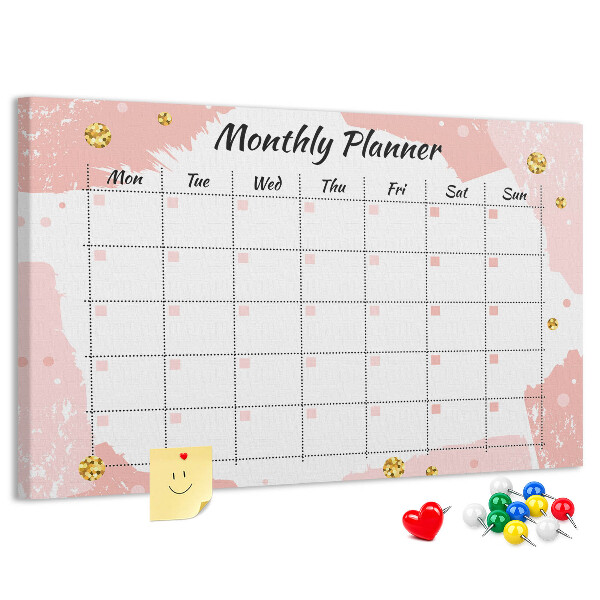 Cork display board Monthly planner