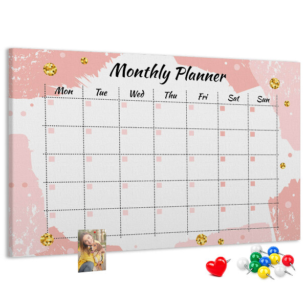 Cork display board Monthly planner