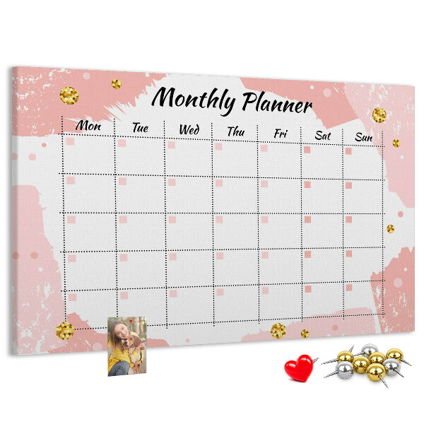 Cork display board Monthly planner