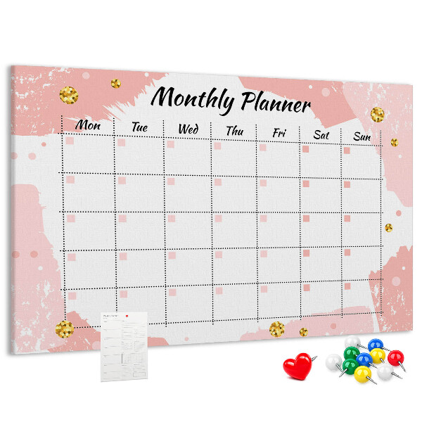 Cork display board Monthly planner