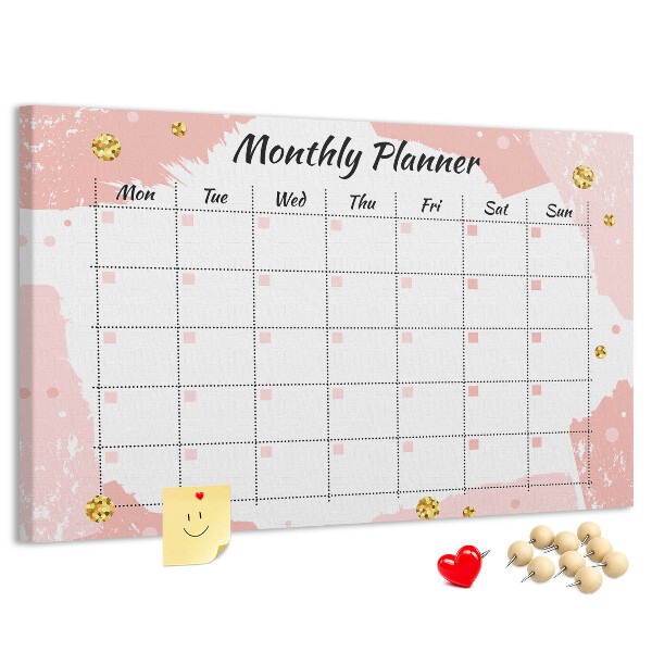 Cork display board Monthly planner