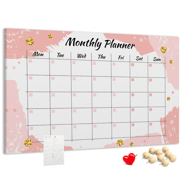 Cork display board Monthly planner