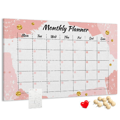 Cork display board Monthly planner