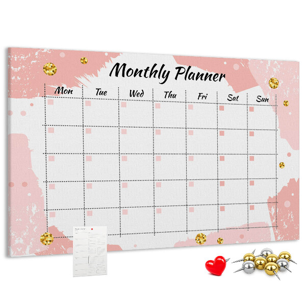 Cork display board Monthly planner