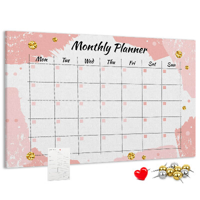 Cork display board Monthly planner