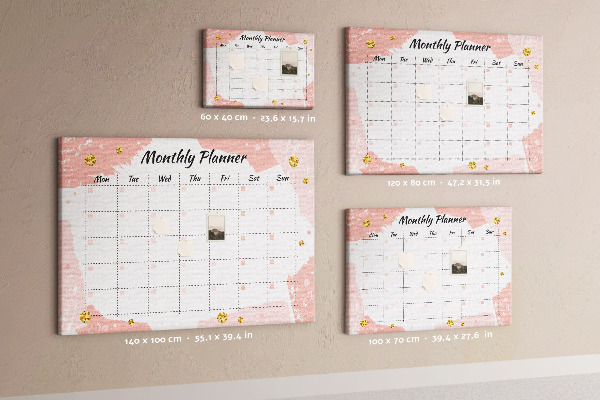 Cork display board Monthly planner