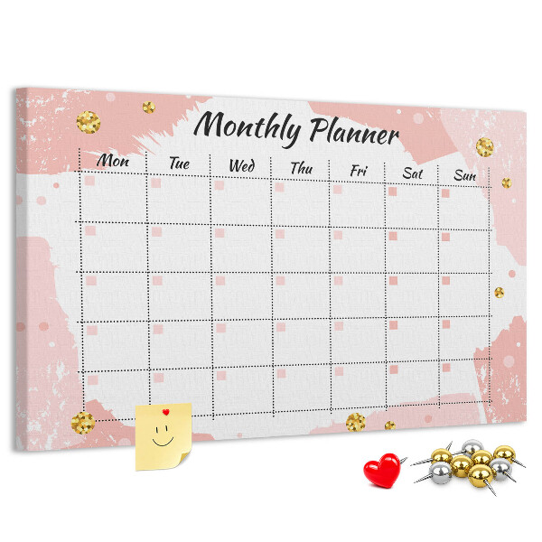 Cork display board Monthly planner