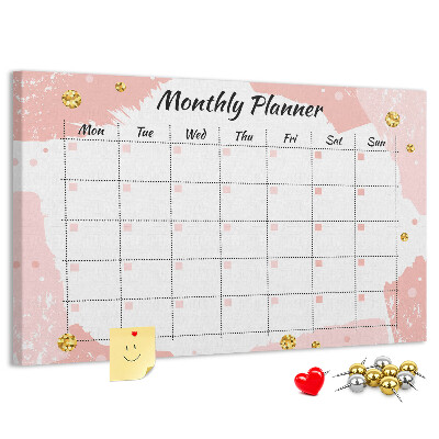 Cork display board Monthly planner