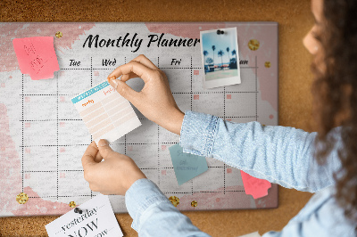 Cork display board Monthly planner
