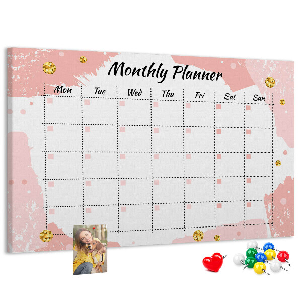 Cork display board Monthly planner