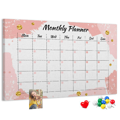 Cork display board Monthly planner