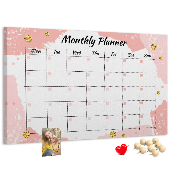 Cork display board Monthly planner