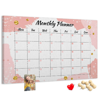 Cork display board Monthly planner
