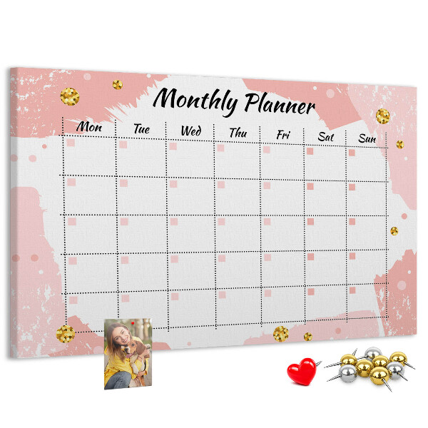Cork display board Monthly planner