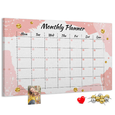 Cork display board Monthly planner