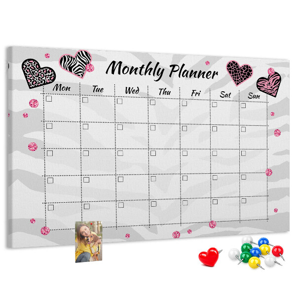 Cork memo board Fashion monthly planner