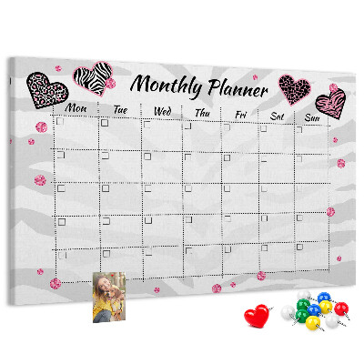 Cork memo board Fashion monthly planner