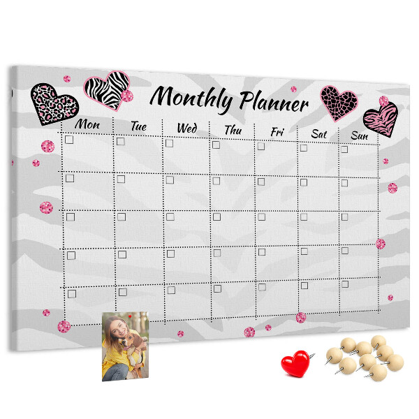 Cork memo board Fashion monthly planner