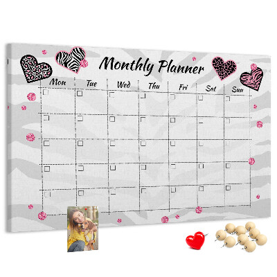 Cork memo board Fashion monthly planner