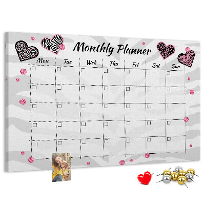 Cork memo board Fashion monthly planner