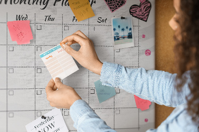 Cork memo board Fashion monthly planner