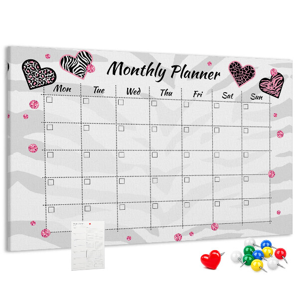 Cork memo board Fashion monthly planner
