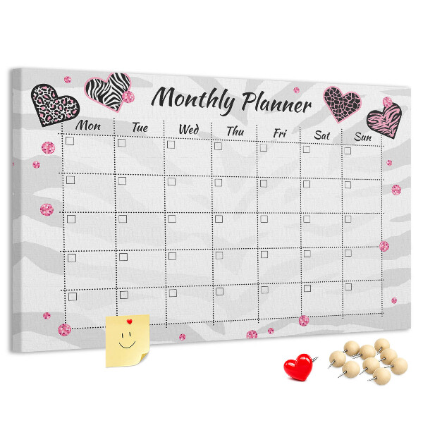 Cork memo board Fashion monthly planner