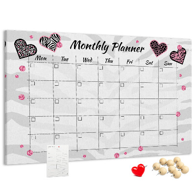 Cork memo board Fashion monthly planner