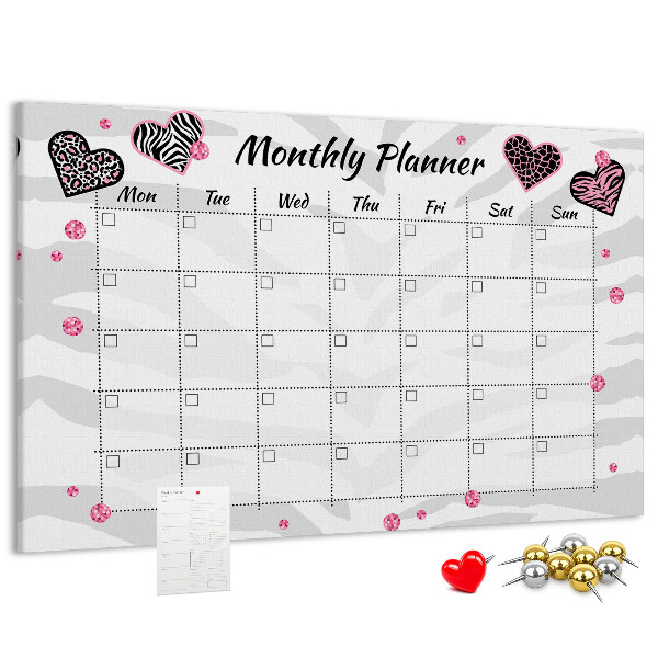 Cork memo board Fashion monthly planner