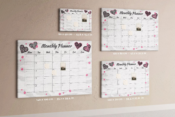 Cork memo board Fashion monthly planner