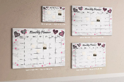 Cork memo board Fashion monthly planner
