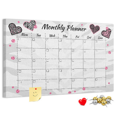 Cork memo board Fashion monthly planner