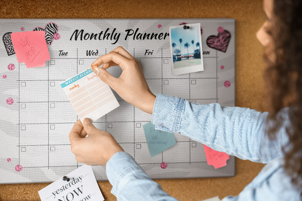 Cork memo board Fashion monthly planner