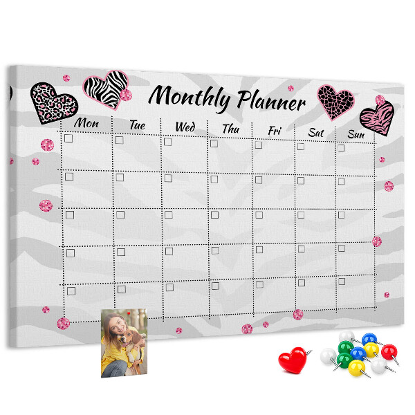 Cork memo board Fashion monthly planner