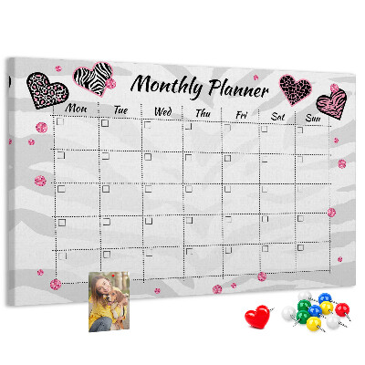 Cork memo board Fashion monthly planner